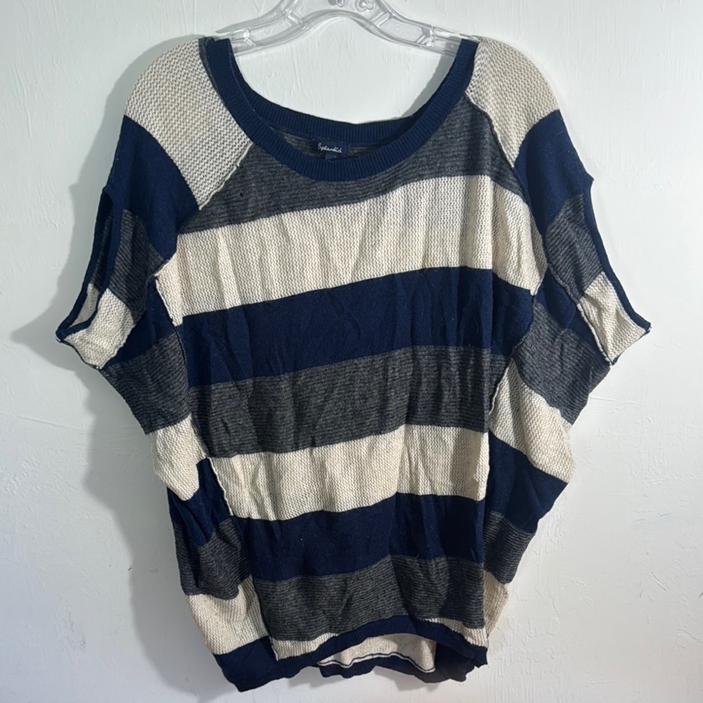 Splendid Navy and Gray Striped Sweater